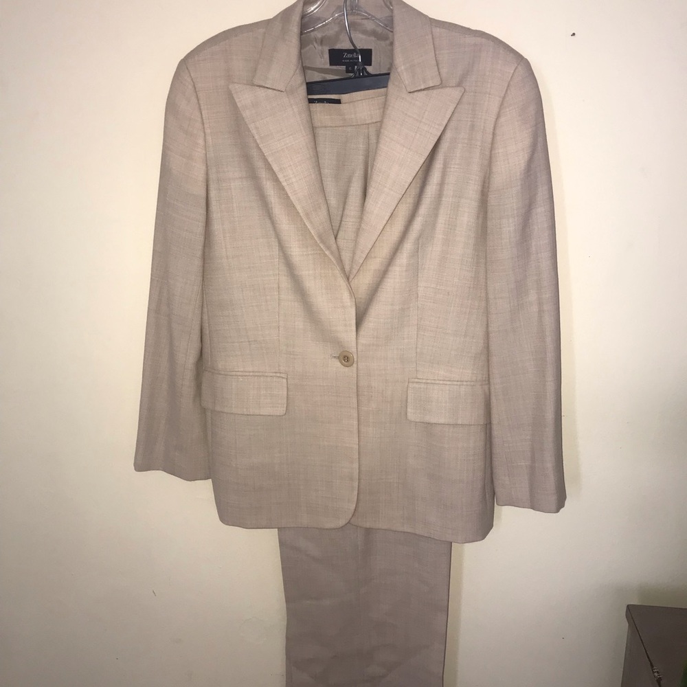 Zanella Tan Linen Suit set